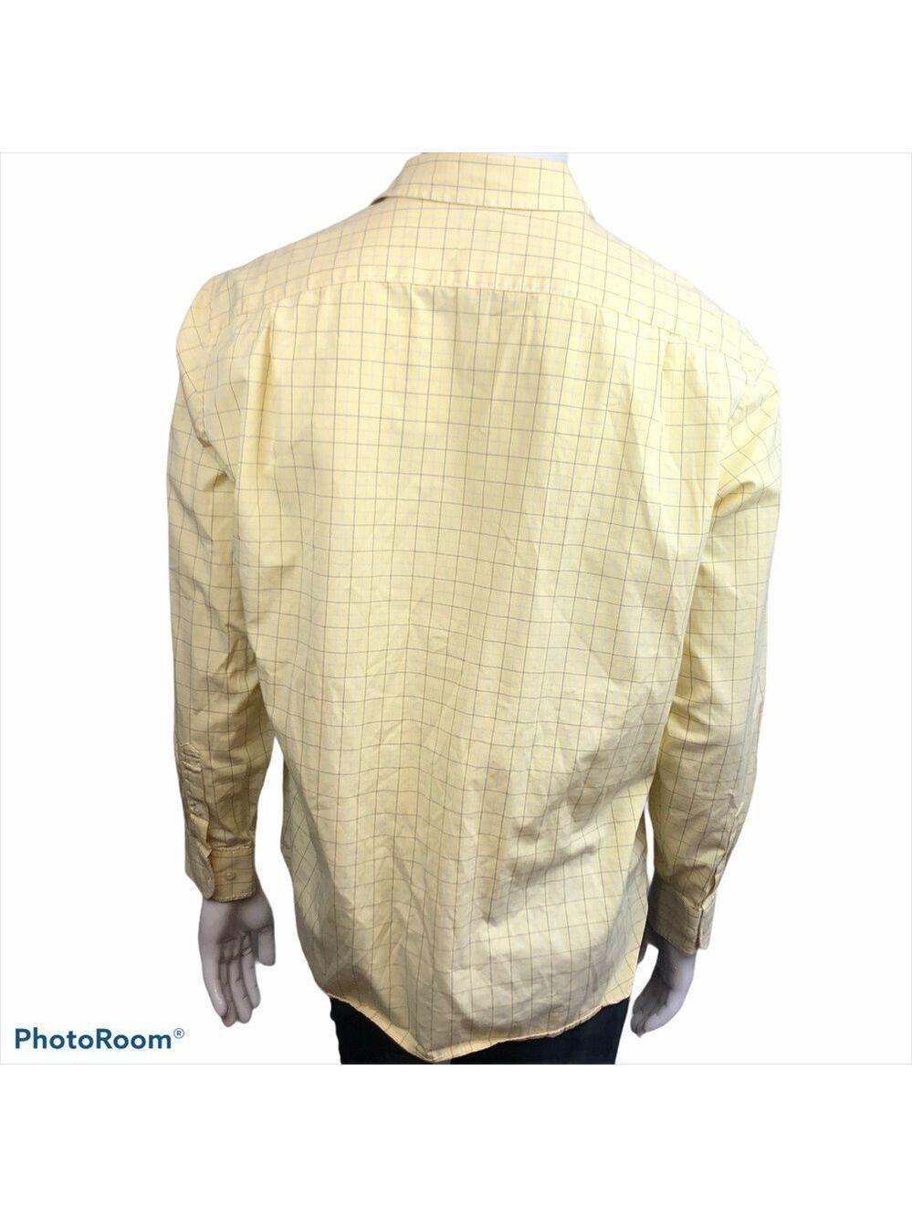 J Crew Men's Large 16-16.5 Yellow Plaid Long Sleeved Button Front Dress … - Picture 7 of 12